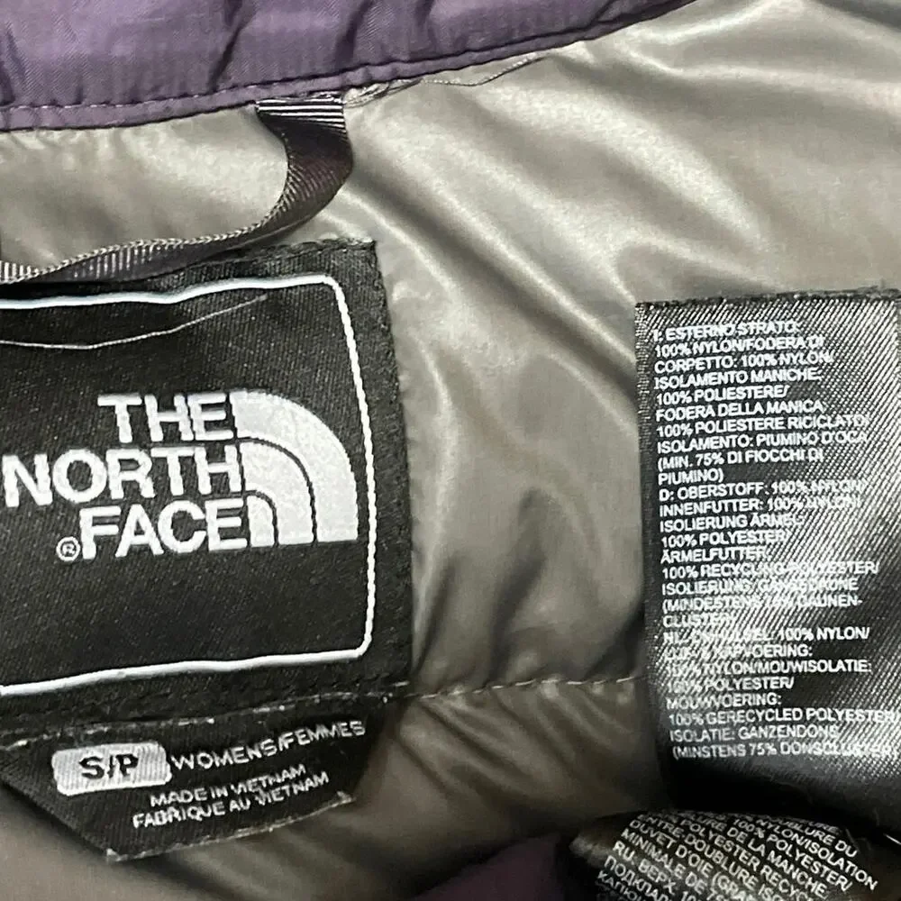 The North Face Women's Purple Long Sleeves Quilted Hooded Puffer Coat Jacket S/P